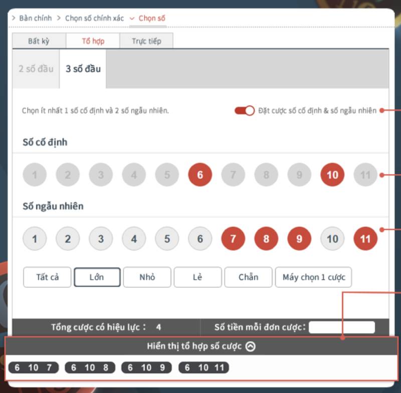 Cách Chơi PK & 11 Chọn 5 Và Chiến Lược Cá Cược 4 Các lựa chọn tỷ lệ cược của PK & 11 Chọn 5