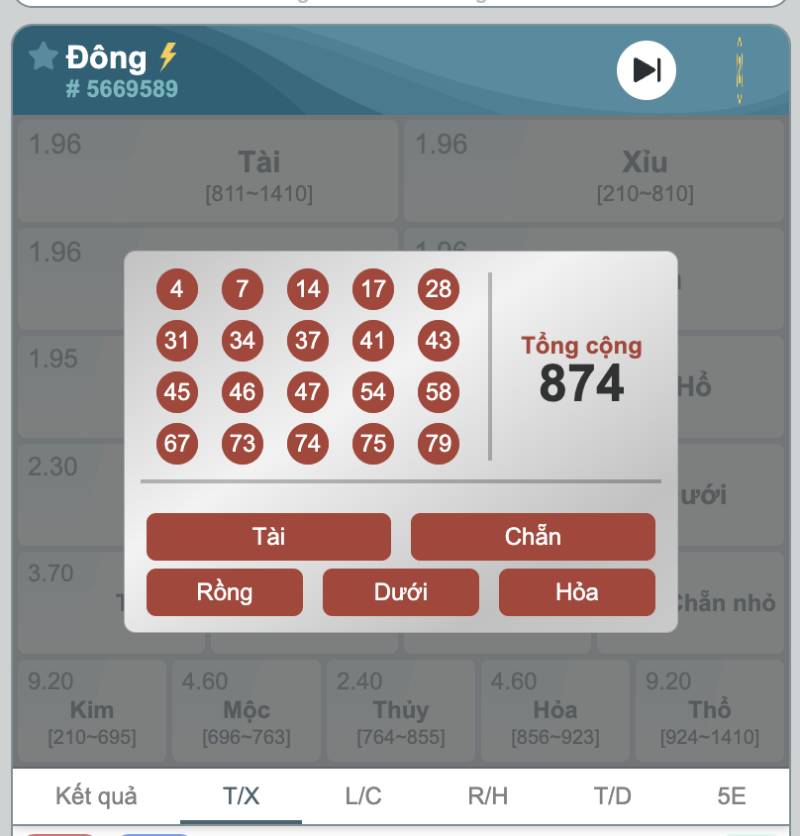 Cách tính kết quả trong RNG Keno