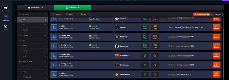 Lợi ích của cá cược trực tiếp eSports