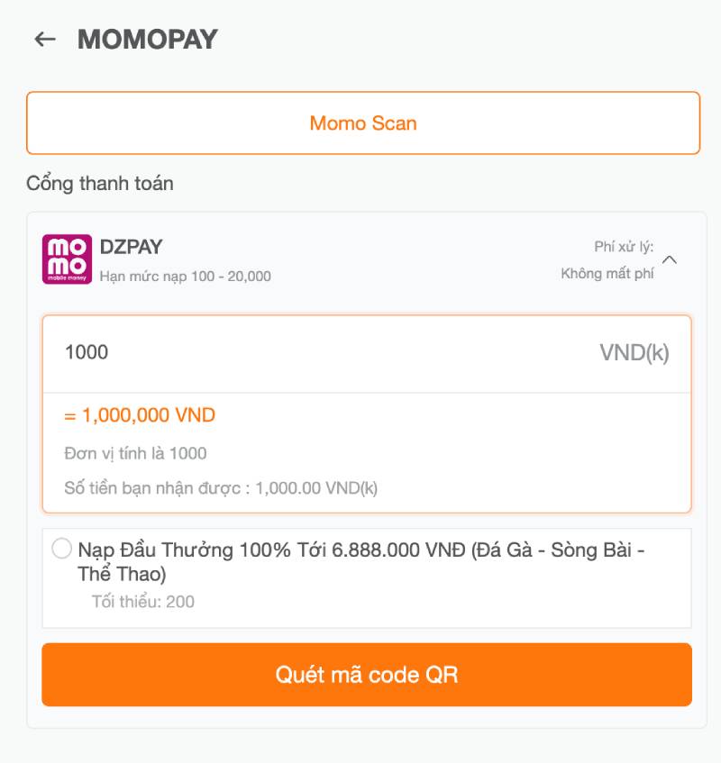 Nạp tiền qua MOMO – Nhanh chóng và tiện lợi