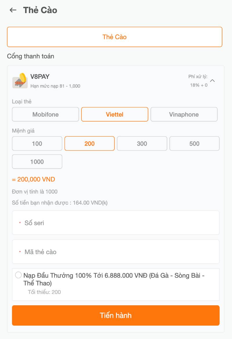 Nạp tiền qua thẻ cào – Dễ dàng chỉ với một mã thẻ