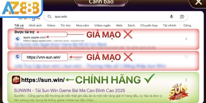 Dấu hiệu cảnh báo quan trọng các trang Sunwin giả mạo